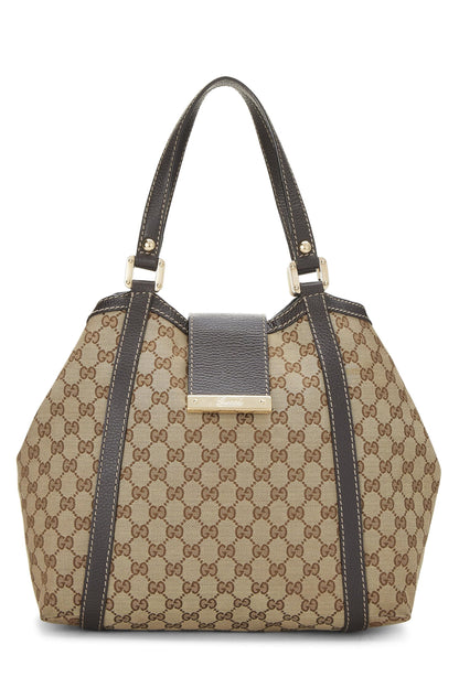 Gucci,  Brown Original GG Canvas Shelly Tote, Brown