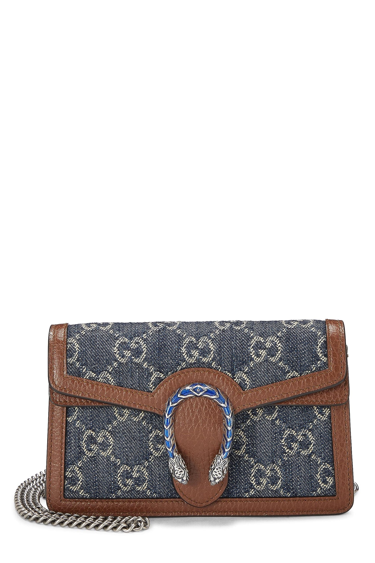 Gucci,  Blue GG Denim Dionysus Shoulder Bag Mini, Blue