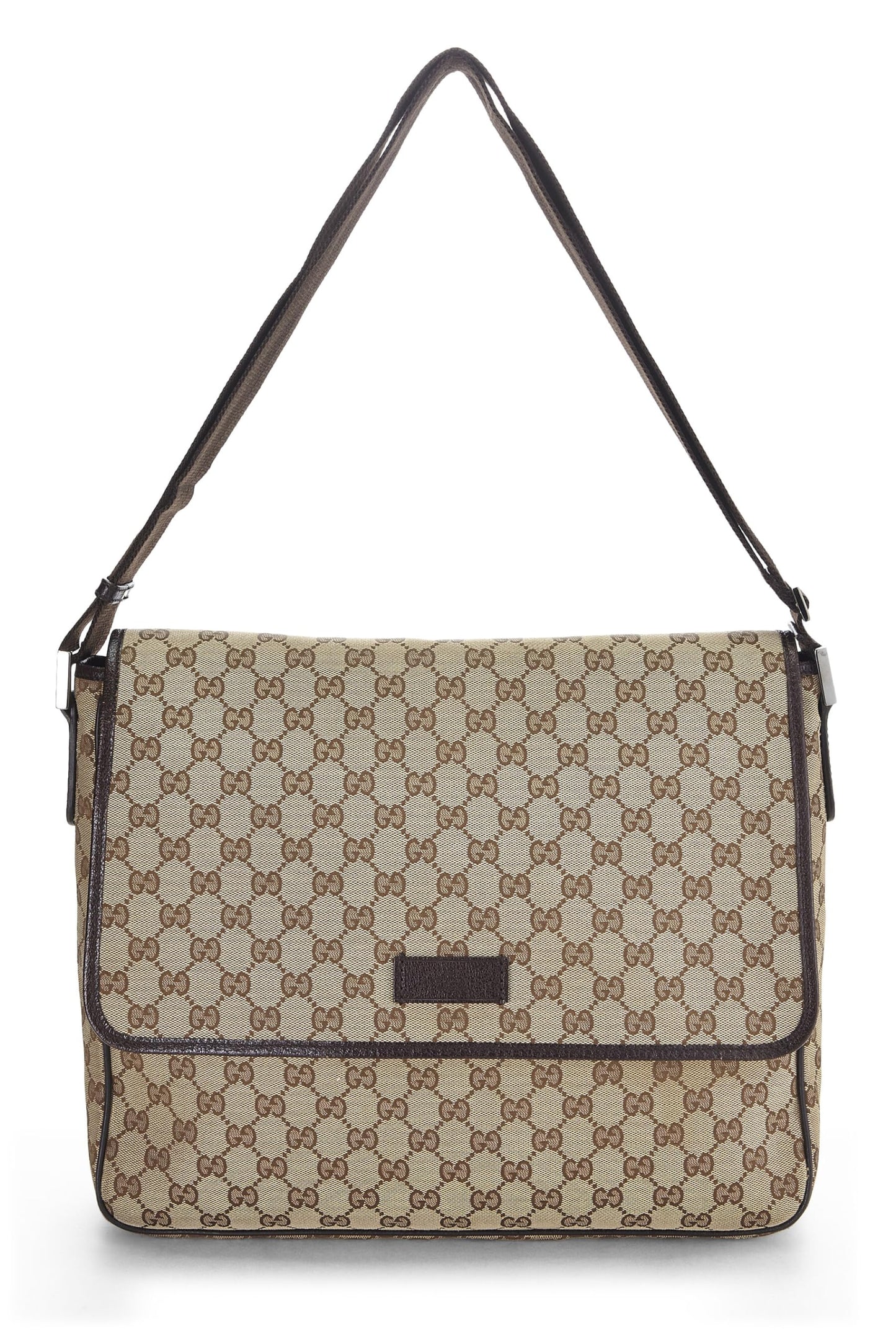 Gucci,  Original GG Canvas Buckle Flap Messenger, Brown