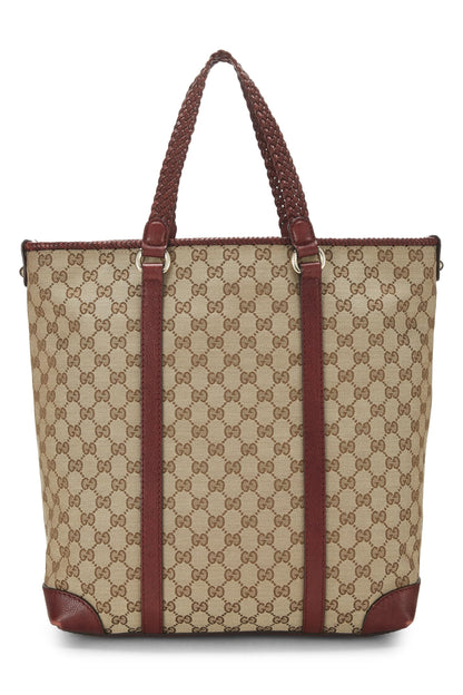 Gucci,  Burgundy Original GG Canvas Tote, Burgundy