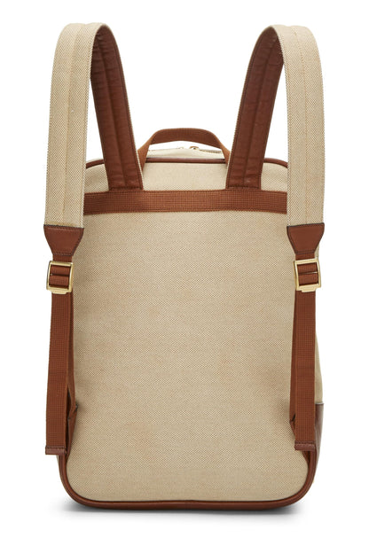 Gucci,  Beige Canvas Web Backpack, Brown