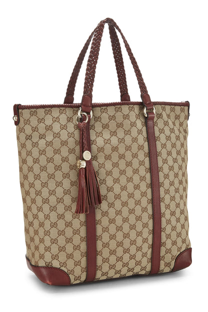 Gucci,  Burgundy Original GG Canvas Tote, Burgundy