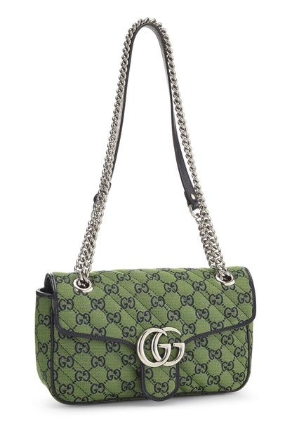 Gucci,  Green Original GG Canvas Marmont Shoulder Bag Small, Green