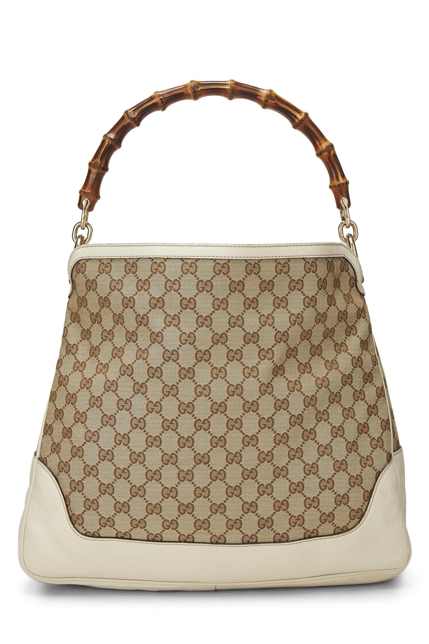 Gucci,  Cream Original GG Canvas Diana Bamboo Hobo Large, Cream