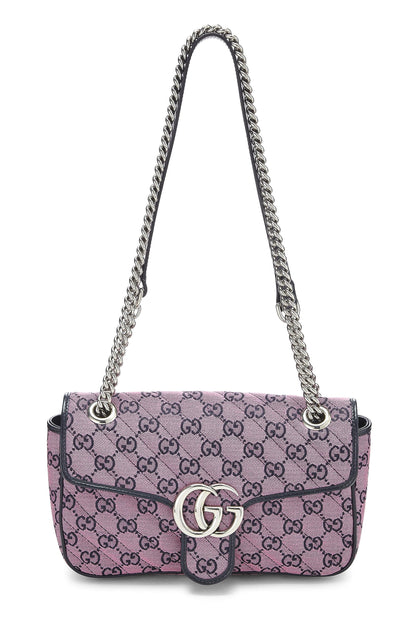 Gucci,  Pink 'GG' Canvas Marmont Shoulder Bag Small, Pink