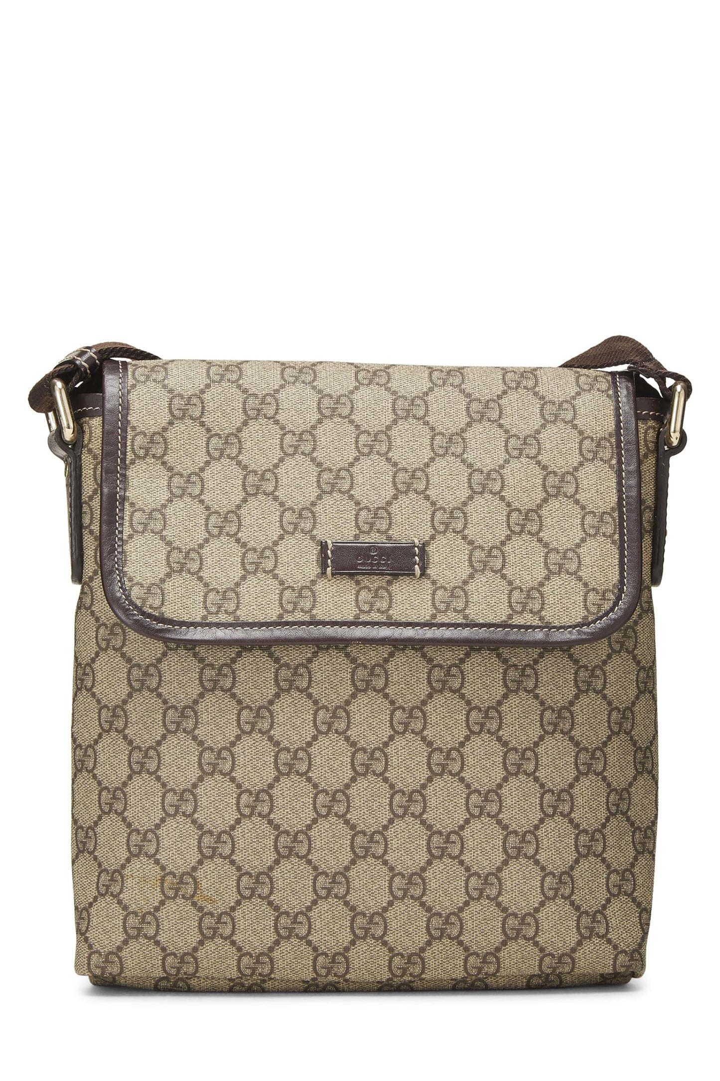 Gucci,  Original GG Supreme Canvas Flap Messenger Small, Brown