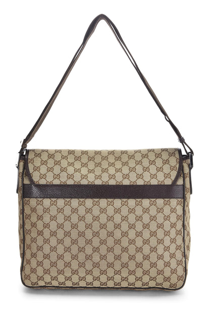 Gucci,  Original GG Canvas Buckle Flap Messenger, Brown