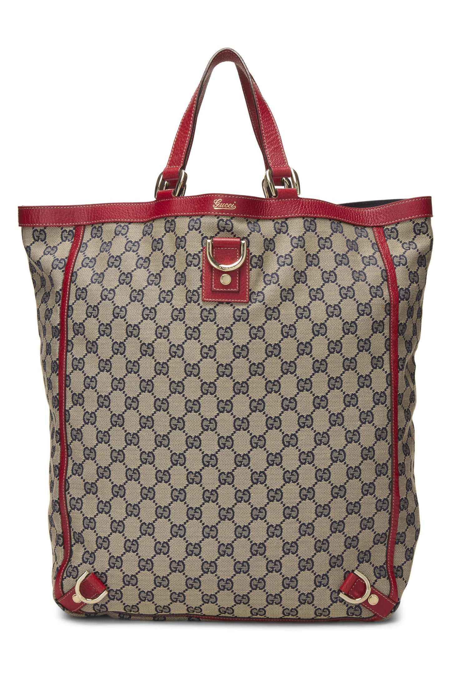 Gucci,  Red Original GG Canvas D-Ring Abbey Vertical Tote, Red