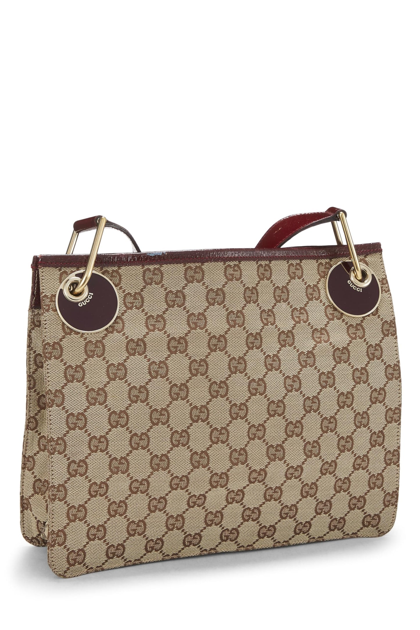 Gucci,  Burgundy Original GG Canvas Shoulder Bag, Burgundy