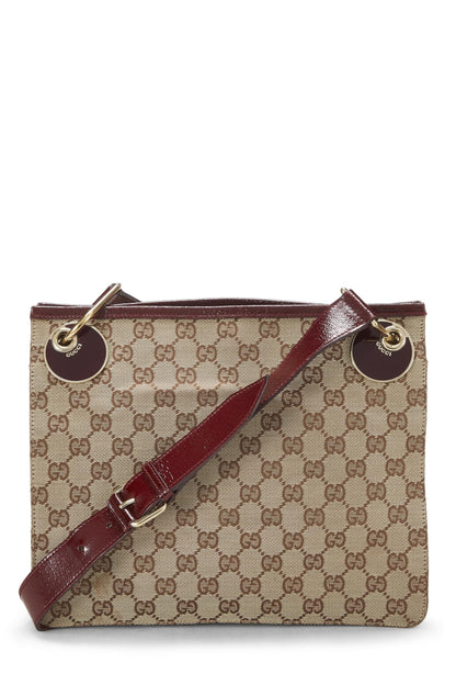 Gucci,  Burgundy Original GG Canvas Shoulder Bag, Burgundy