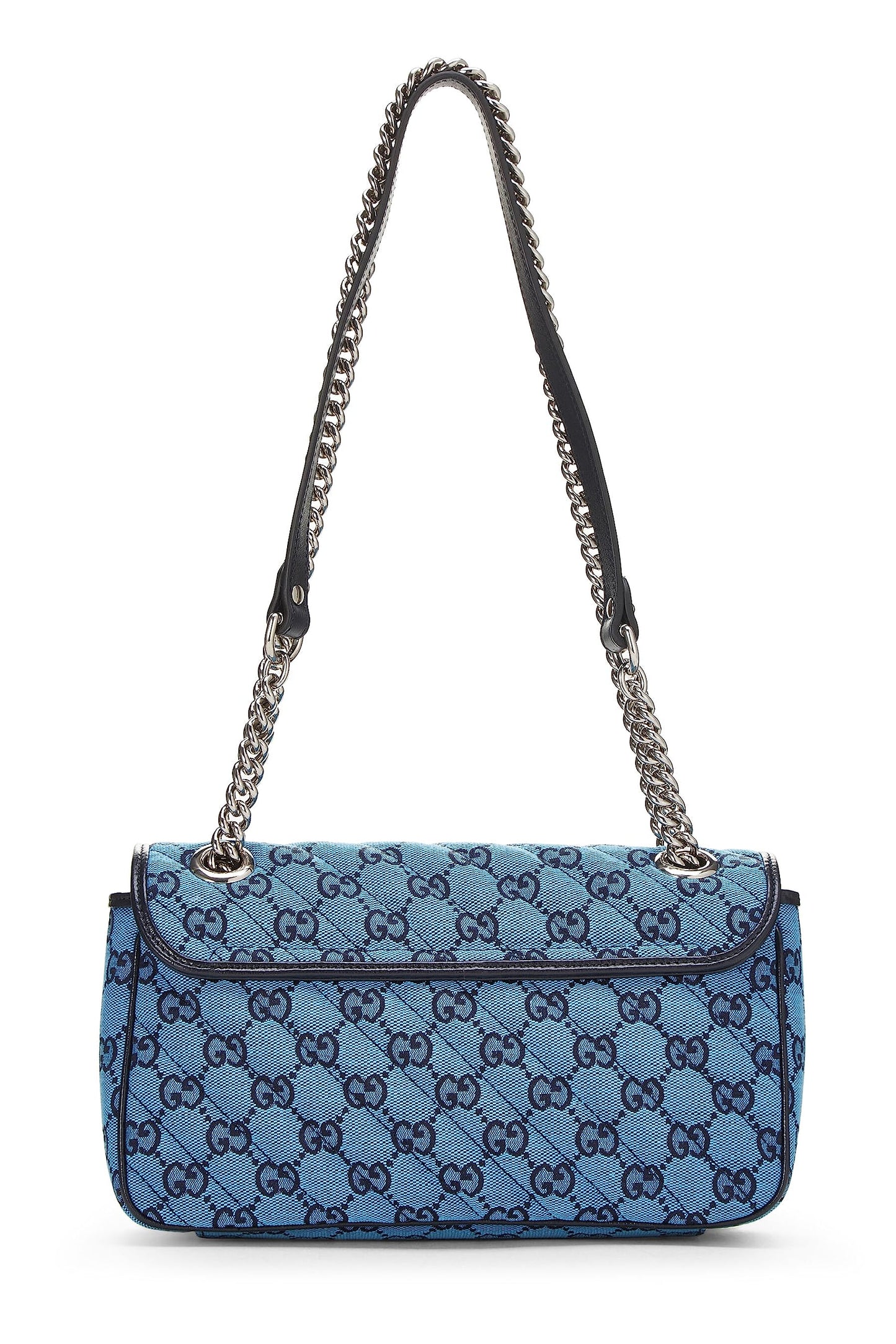 Gucci,  Blue GG Canvas Marmont Shoulder Bag Small, Blue