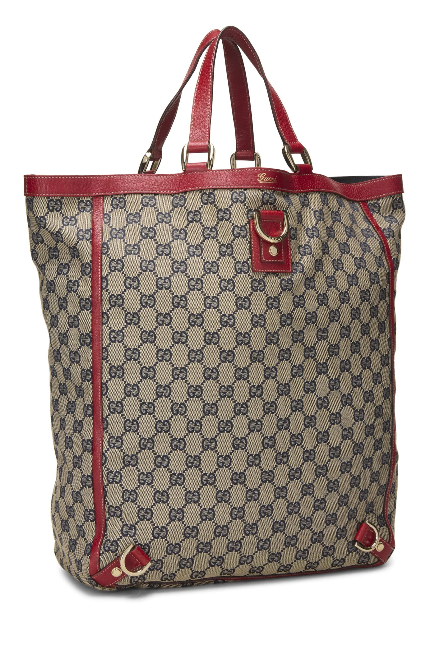 Gucci,  Red Original GG Canvas D-Ring Abbey Vertical Tote, Red