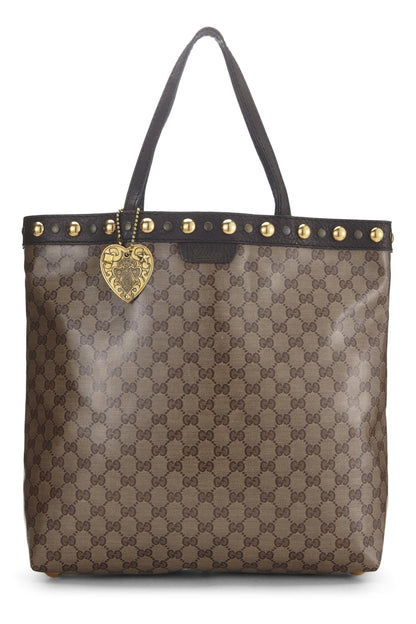 Gucci,  Brown Original GG Crystal Canvas Tote, Brown