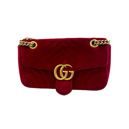 Gucci Marmont Small Red Velvet