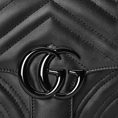 (WMNS) Gucci GG Marmont Matelasse Shoulder Bag 'Black' 739681-AABS1-1000