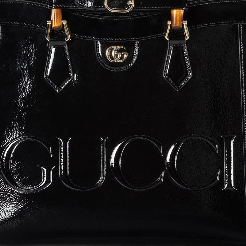 (WMNS) Gucci Diana Medium Tote Bag 'Black Leather' 678842-AADJQ-1060