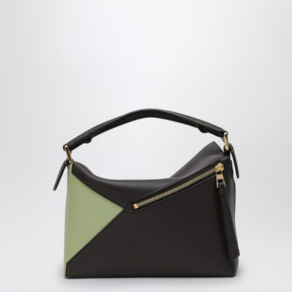 Loewe Small Chocolate/Tan Puzzle Bag In Calfskin And Suede Women