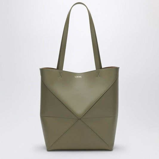 Loewe Puzzle Fold Tote Green Eucalyptus Bag Women