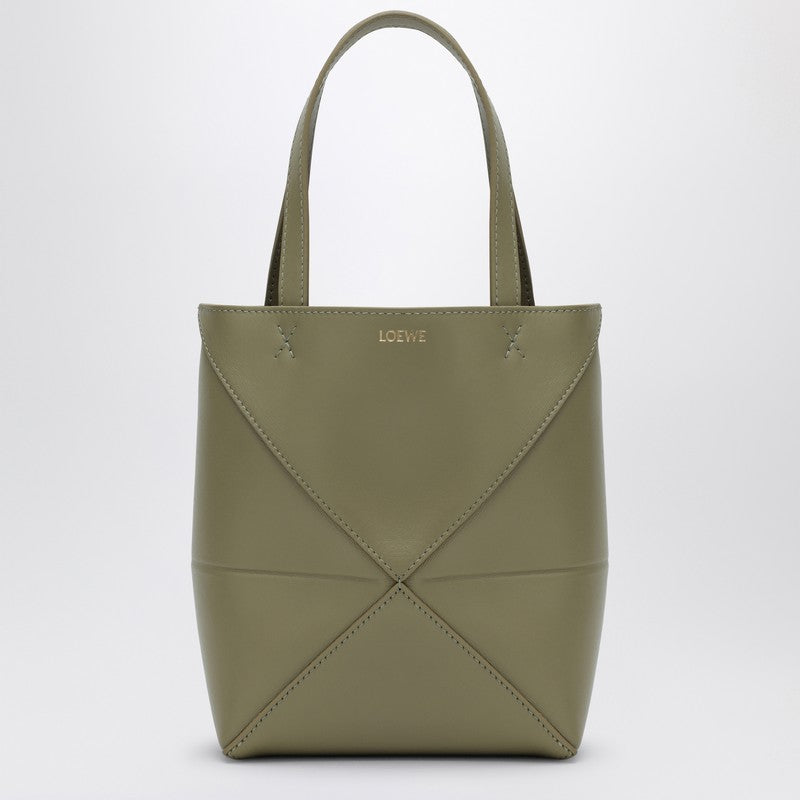 Loewe Puzzle Fold Tote Bag Mini Green Eucalyptus Women