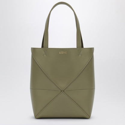 Loewe Puzzle Fold Tote Bag Mini Green Eucalyptus Women