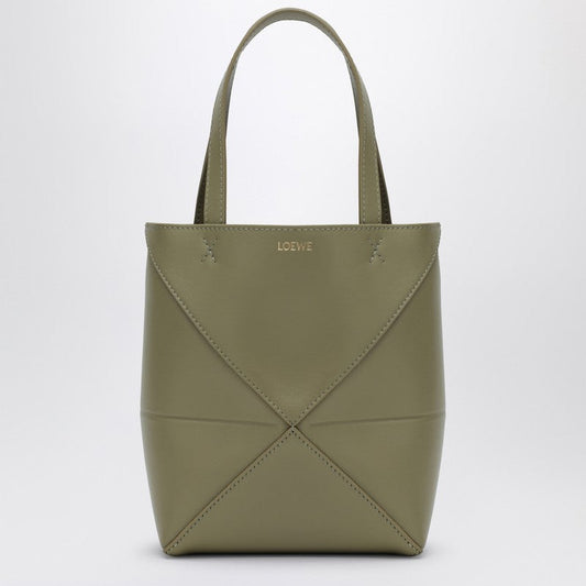 Loewe Puzzle Fold Tote Bag Mini Green Eucalyptus Women