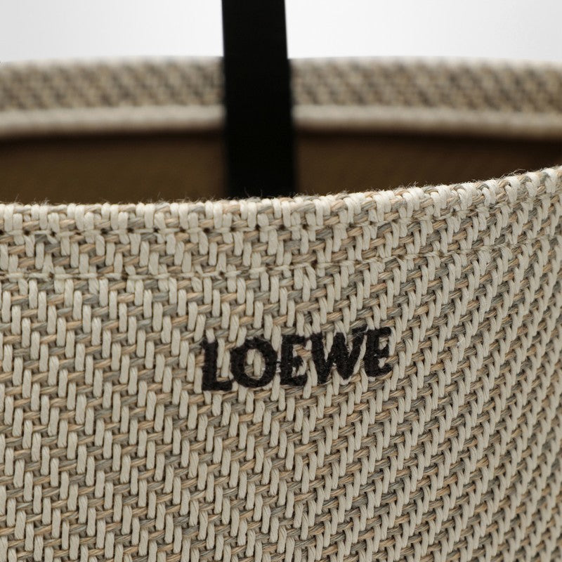 Loewe Puzzle Fold Écru Cotton Jacquard Bag Women