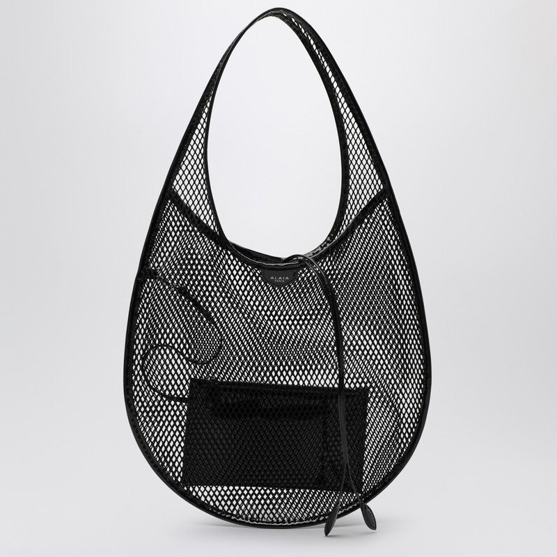 Alaia One Piece Black Mesh Medium Hobo Bag Women