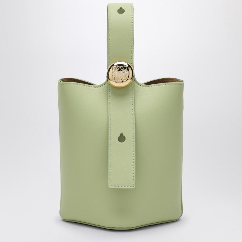 Loewe Light Green Calfskin Pebble Bucket Small Bag Women