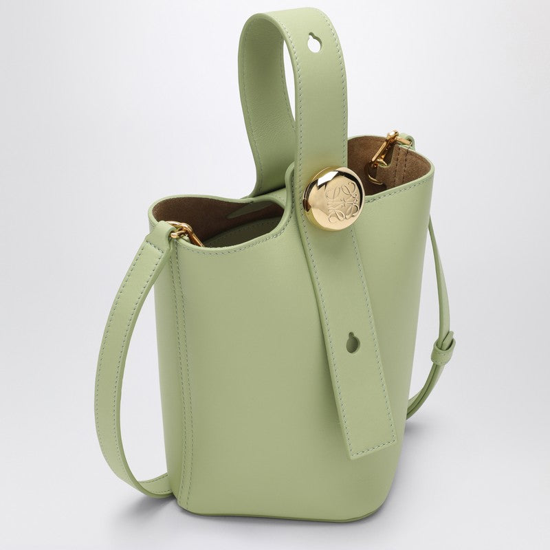 Loewe Light Green Calfskin Pebble Bucket Small Bag Women