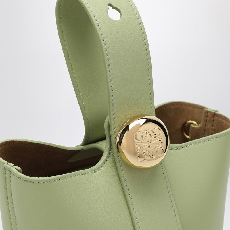 Loewe Light Green Calfskin Pebble Bucket Small Bag Women