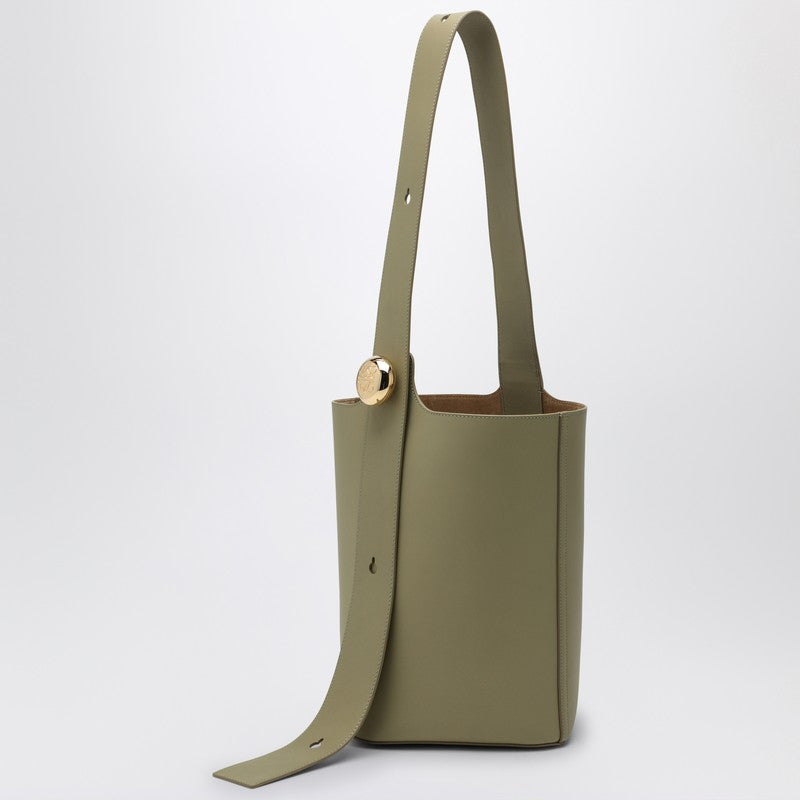 Loewe Eucalyptus Green Calfskin Pebble Bucket Medium Bag Women