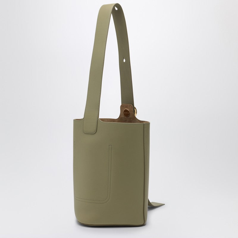 Loewe Eucalyptus Green Calfskin Pebble Bucket Medium Bag Women