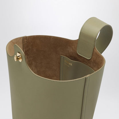 Loewe Eucalyptus Green Calfskin Pebble Bucket Medium Bag Women