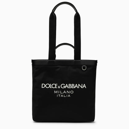 Dolce&Gabbana Black Nylon Shopping Bag With Logo Men