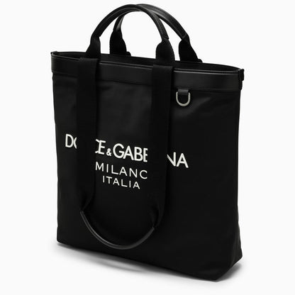 Dolce&Gabbana Black Nylon Shopping Bag With Logo Men