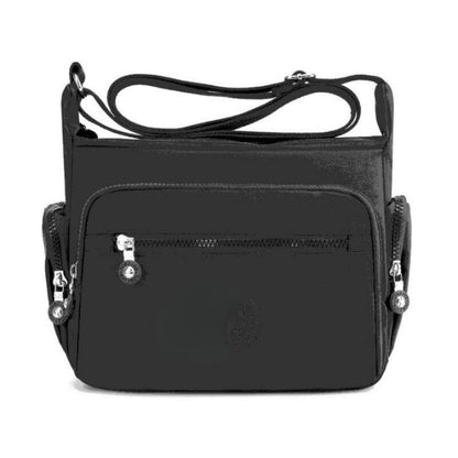 Multipocketed Nylon Messenger Bag for Women