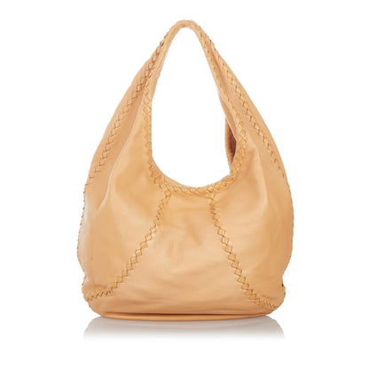 Bottega Veneta Baseball Leather Hobo Bag (SHG-27143)