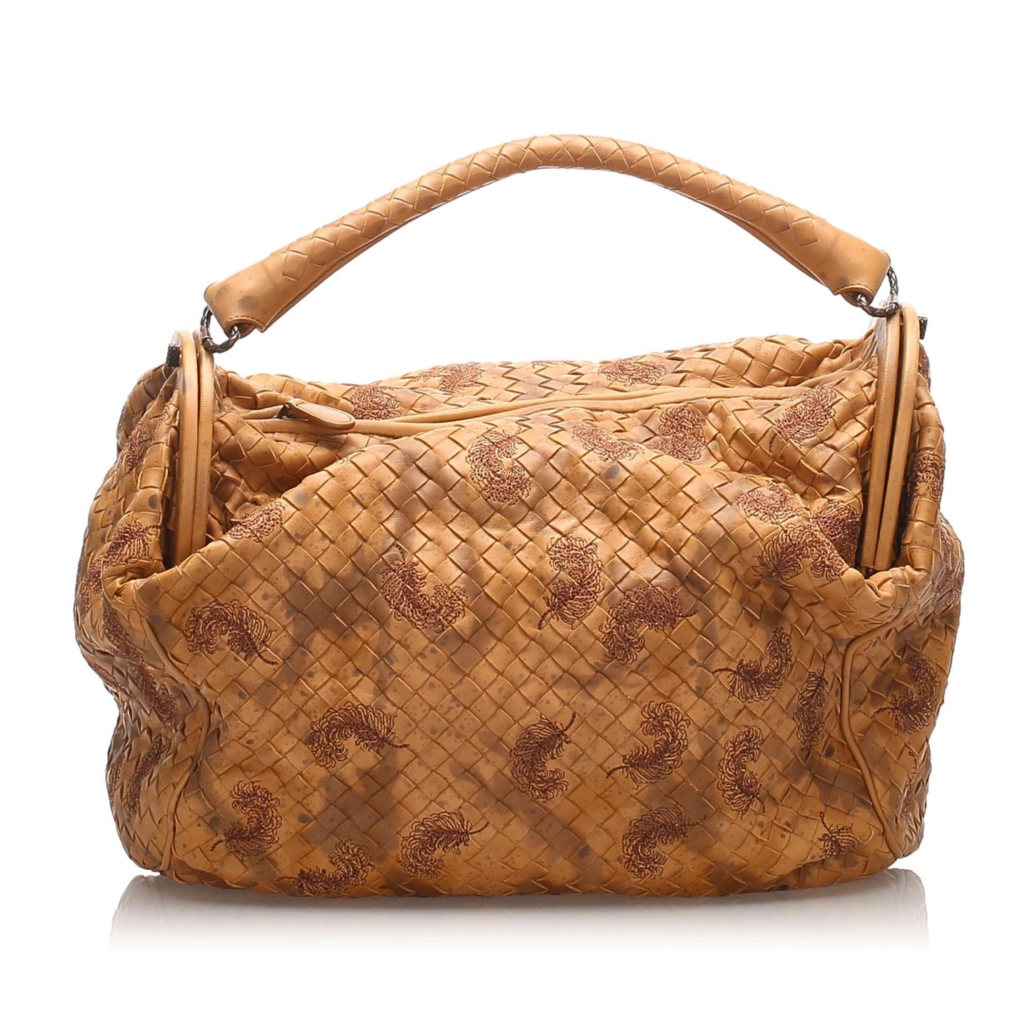 Bottega Veneta Embroidered Intrecciato Leather Handbag (SHG-23124)