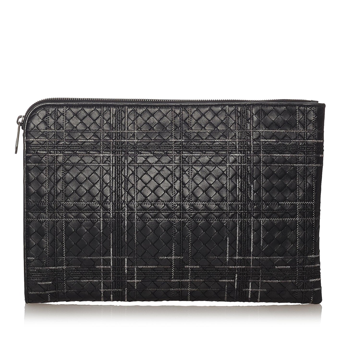 Bottega Veneta Intrecciato Leather Clutch Bag (SHG-27403)