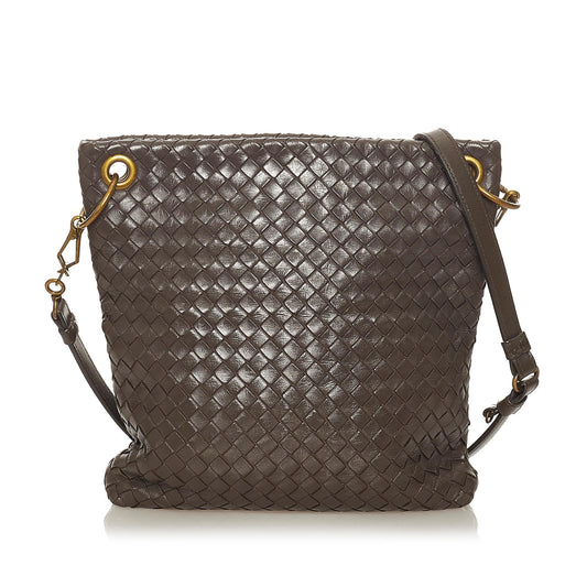 Bottega Veneta Intrecciato Leather Crossbody Bag (SHG-27382)