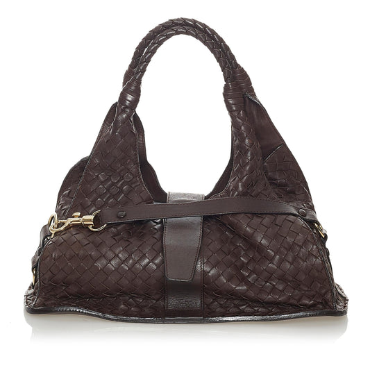 Bottega Veneta Intrecciato Leather Shoulder Bag (SHG-28194)