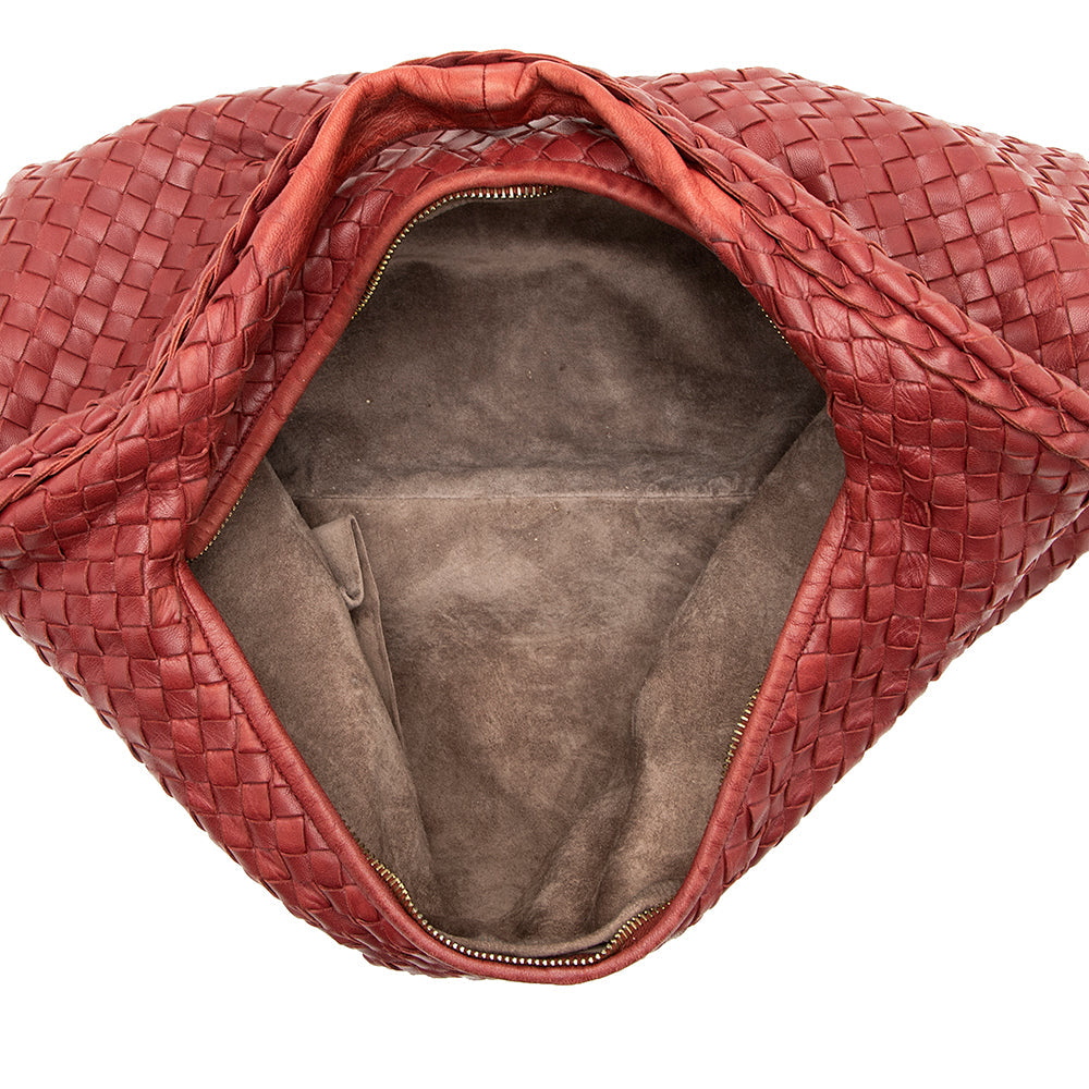 Bottega Veneta Intrecciato Nappa Pleated Large Hobo (SHF-19837)