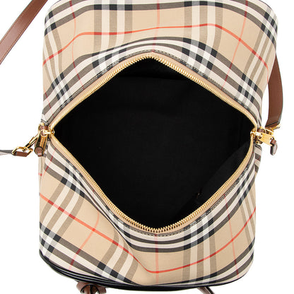 Burberry Calfskin Nova Check Small Cube Bowling Bag (SHF-21401)