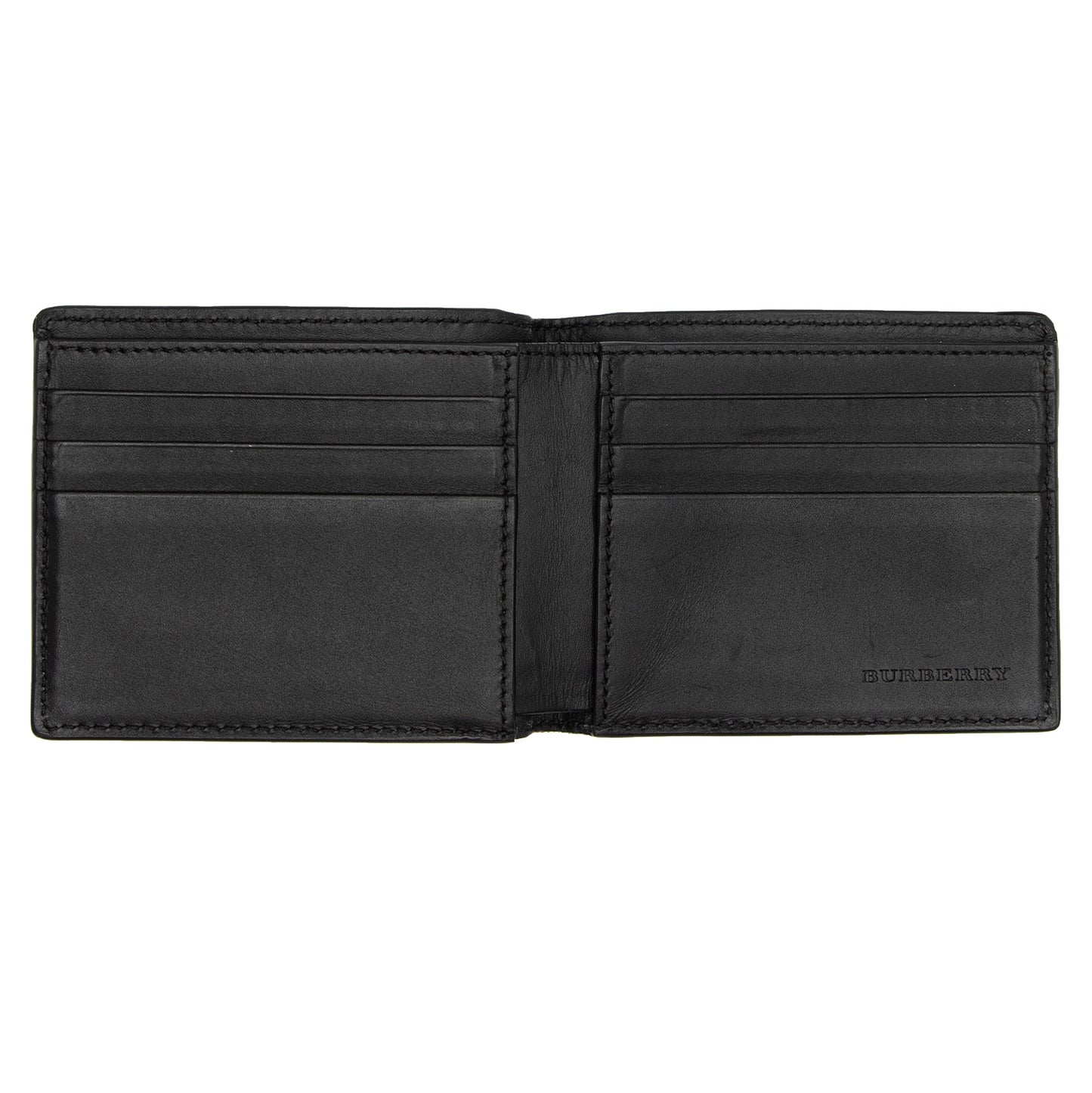 Burberry Calfskin House Check Bi-Fold Wallet (SHF-yb78nZ)