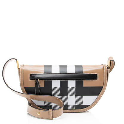 Burberry Smooth Calfskin Check Olympia Small Shoulder Bag (SHF-qfl34u)