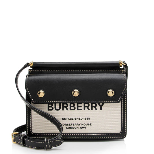 Burberry Smooth Calfskin Horseferry Print Title Mini Shoulder Bag (SHF-lc3b03)