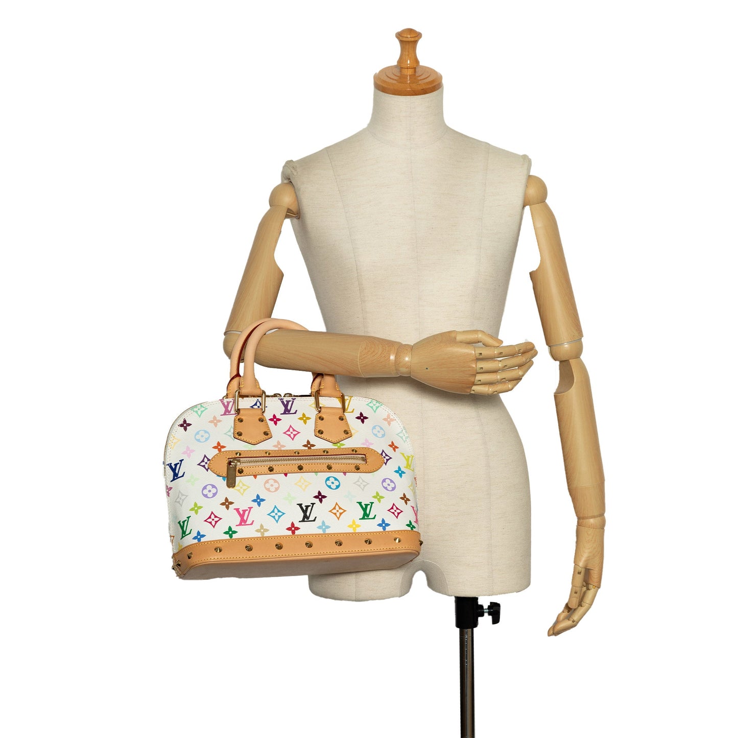 Louis Vuitton Alma PM White Multicolor Monogram Canvas