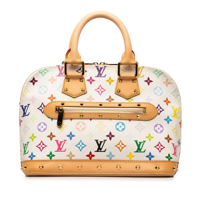 Louis Vuitton Alma PM White Multicolor Monogram Canvas