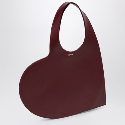 Coperni Heart Burgundy Leather Tote Bag Women