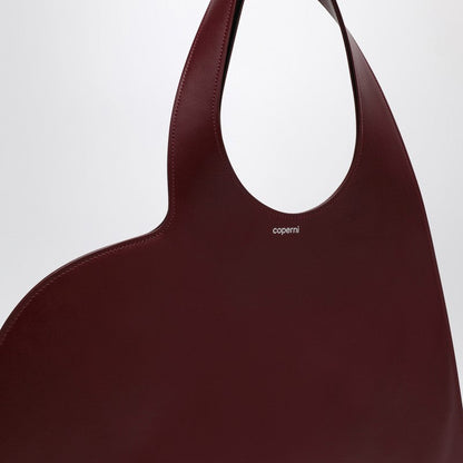 Coperni Heart Burgundy Leather Tote Bag Women